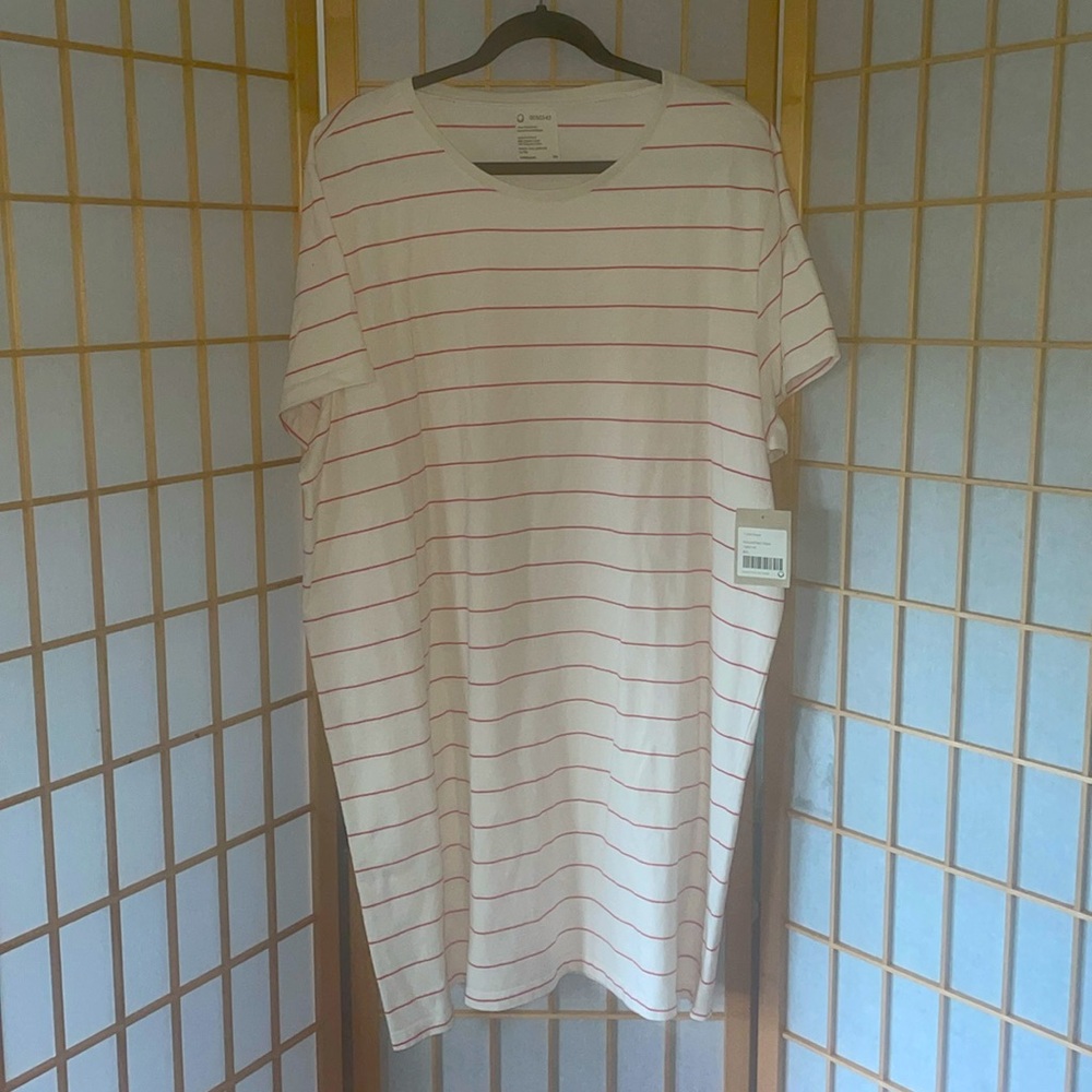 T Shirt Midi Dress Plus XXL Red White Stripe NWT recycled organic cotton